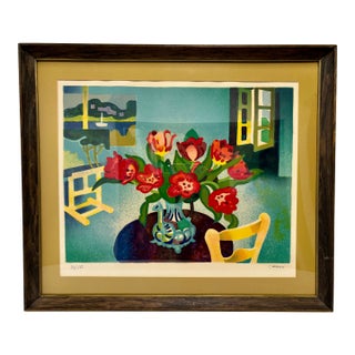 1970s Guy Charon Tulipes a Paris Lithograph 32/375 - Framed For Sale