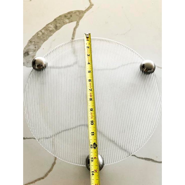1970s Crystal Platter/ Tray With Metal Ball Feet For Sale In Chicago - Image 6 of 7