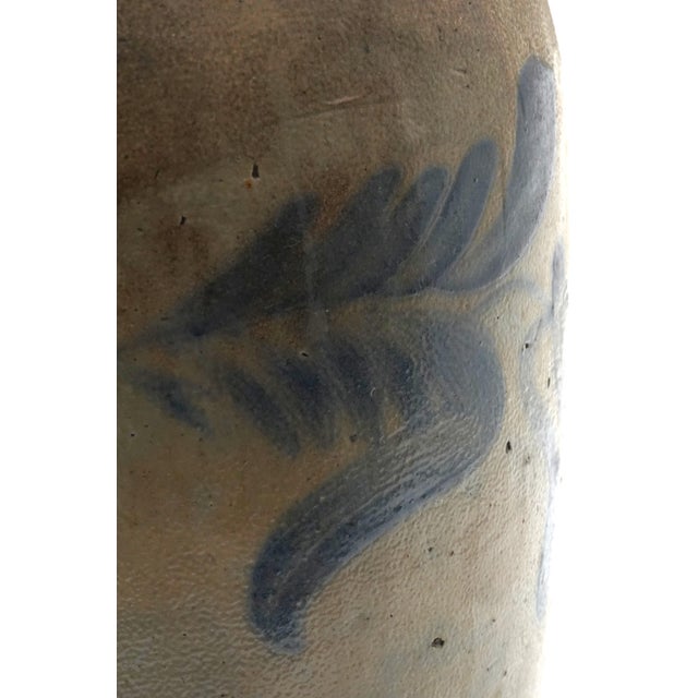 Antique Blue Stoneware Crock Urn Salt Glazed For Sale In Philadelphia - Image 6 of 7