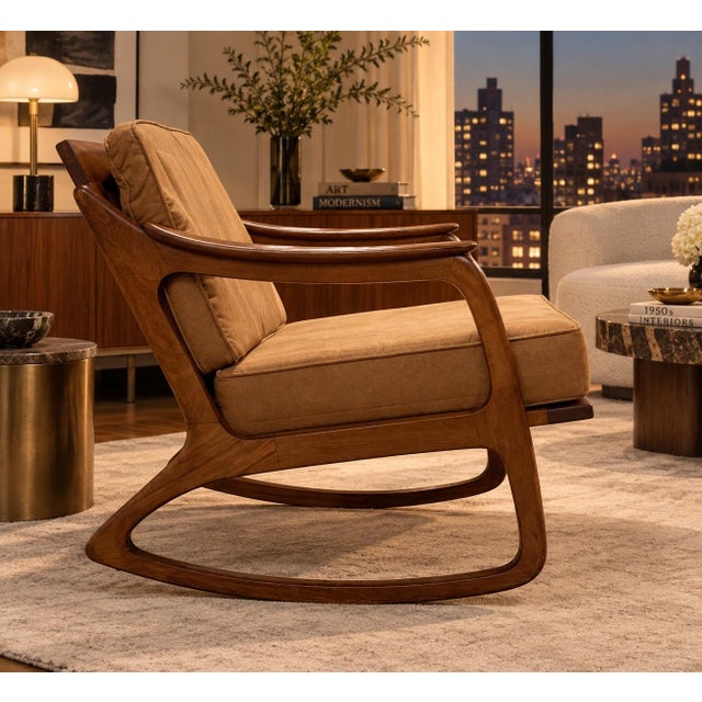 Mid-Century Modern 1950s Attributed to Lawrence Peabody Rocking Chair For Sale - Image 3 of 7
