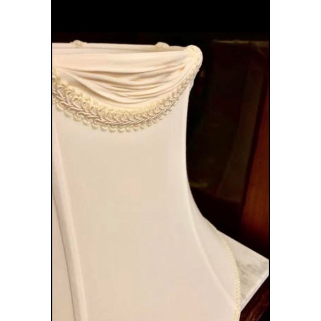 Draped Silk Bell Lamp Shade W/ Gimp For Sale - Image 4 of 8