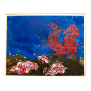 Robert BeauchampAmerican Neo Expressionist "Wild Horses" Modernist Oil Painting