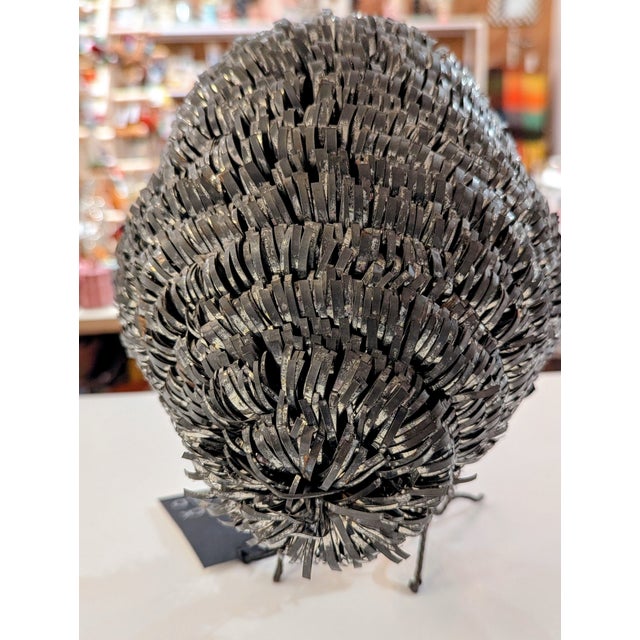 Brutalist Torch-Cut Metal Owl Sculpture For Sale - Image 4 of 7