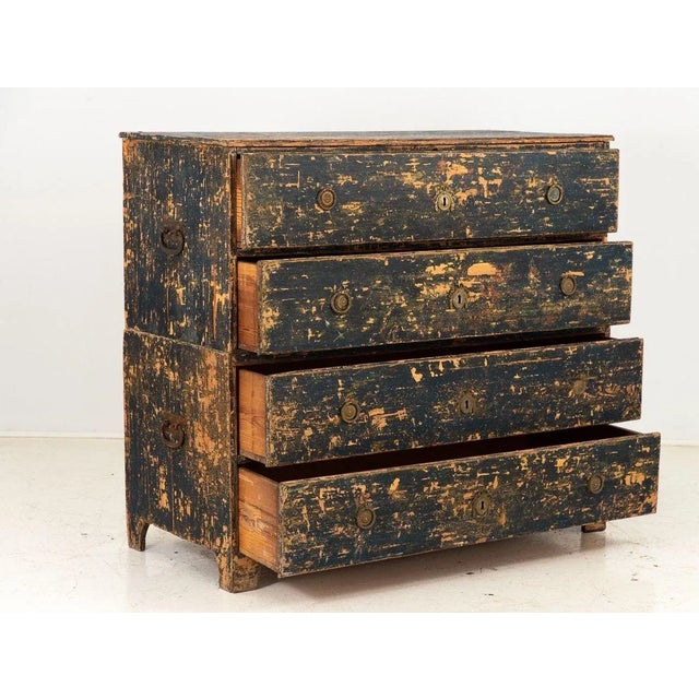 Gustavian (Swedish) Swedish Gustavian Style Black Chest on Chest, 21st Century For Sale - Image 3 of 11
