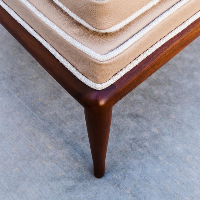 Wood Restored 1950s Attributed to t.h. Robsjohn-Gibbings for Widdicomb Walnut Slipper Chair For Sale - Image 7 of 15