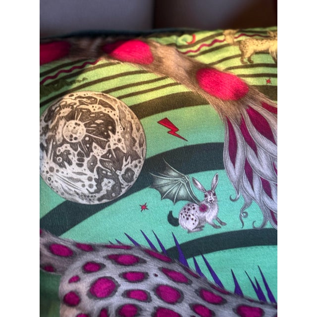 Emma Shipley Snow Leopard Velvet Decorative Pillow For Sale - Image 4 of 7