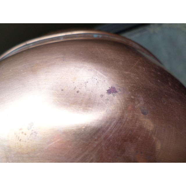 Metal Antique Belgium Ornate Flower Design Copper Cachepot For Sale - Image 7 of 9