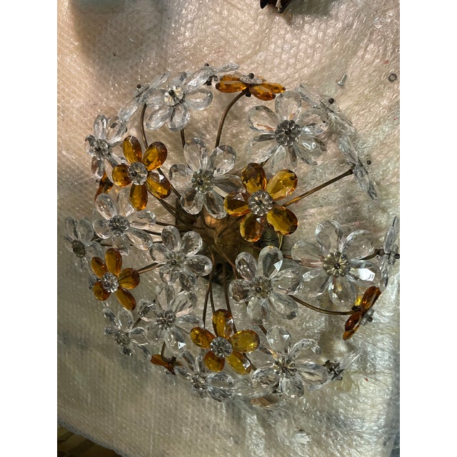 Murano Glass Flower Flushmount, 1960s For Sale - Image 4 of 14