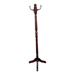 Antique Turned Mahogany Coat & Hat Rack, Circa 1890-1910 For Sale