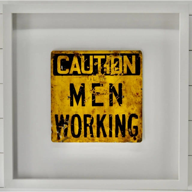 American Vintage Men Working Sign, Framed as Art For Sale - Image 3 of 6