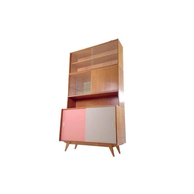 1960s Vintage U-452 Cabinet with Display Case and Bar by Jiri Jiroutek, 1960s For Sale - Image 5 of 13