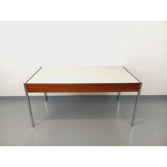 Modernist Desk in Rosewood, Melamine and Metal, 1970s For Sale - Image 13 of 18