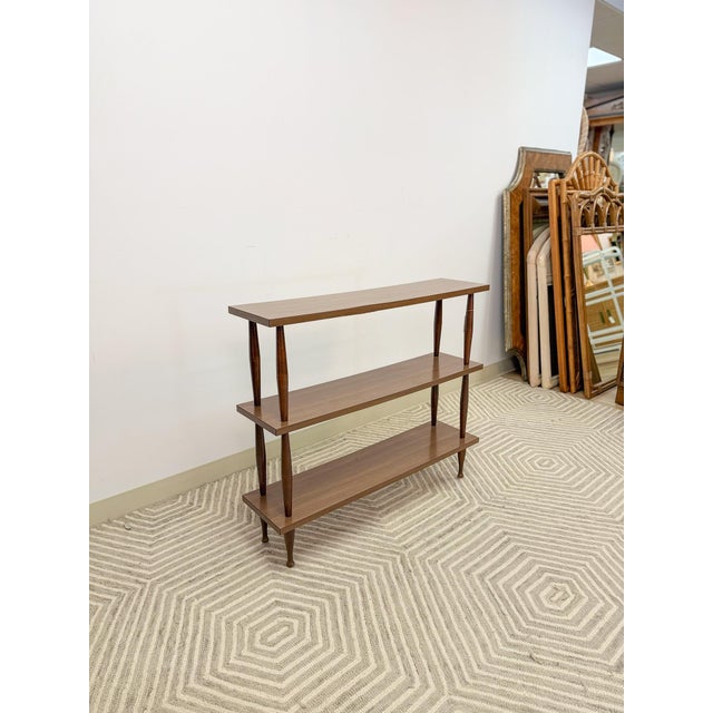 Vintage 3-Tier Shelf Small Mid-Century Bookcase Display For Sale - Image 4 of 11