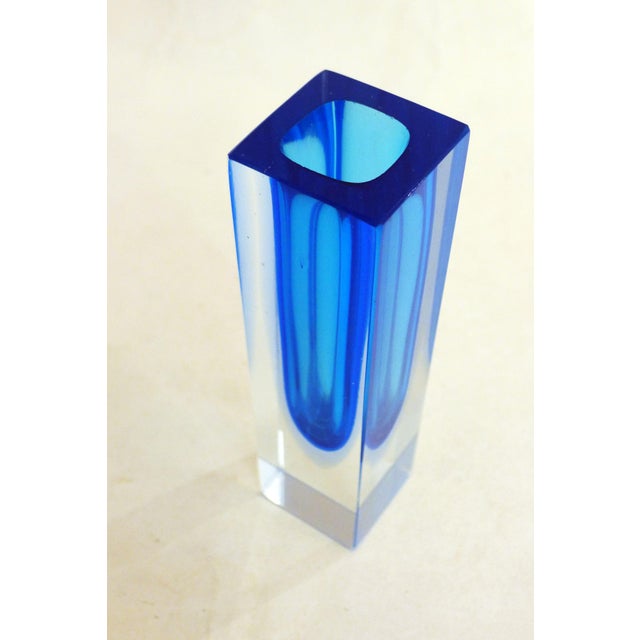 Small Turquoise Blue Sommerso Vase in Murano Glass, 1960s For Sale - Image 4 of 14