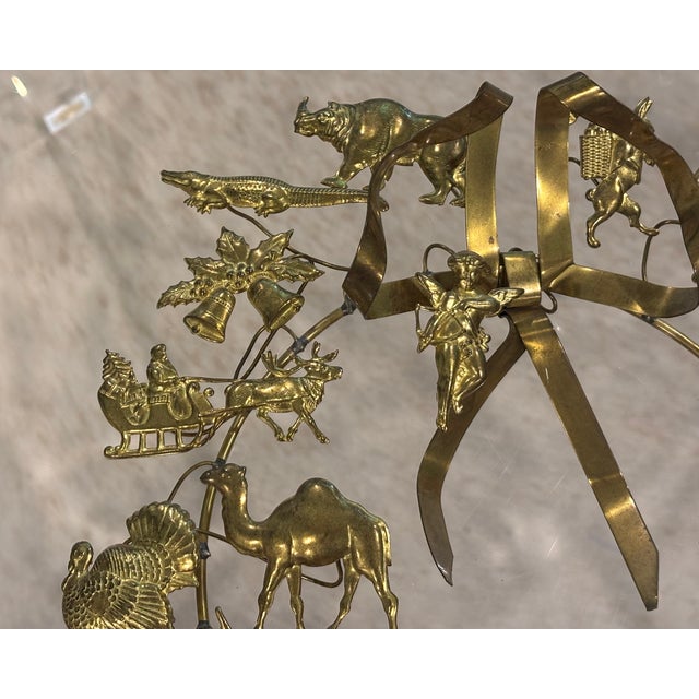 Vintage Petite Choses Brass Holiday Wreath For Sale - Image 10 of 13