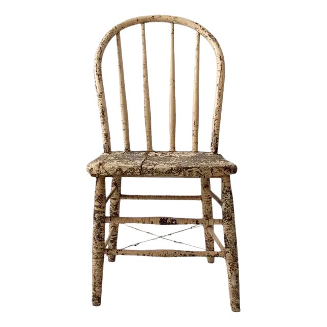 Antique Spindle Back Farmhouse Chair For Sale