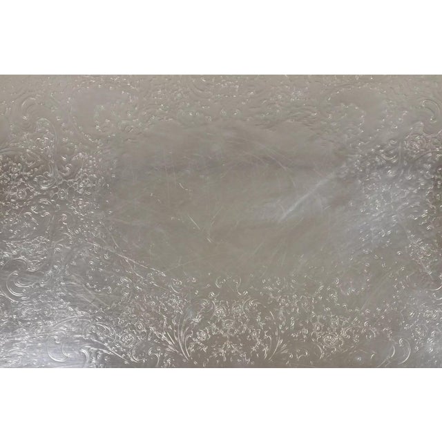 Vintage Wa Rogers Victorian Rose 992 Silver Plated Serving Platter Tray For Sale - Image 4 of 11