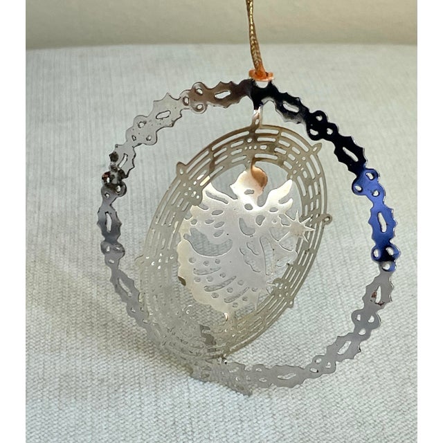 Vintage Christmas Angel Ornament - Plated Brass - Christmas Fantasy For Sale - Image 4 of 5