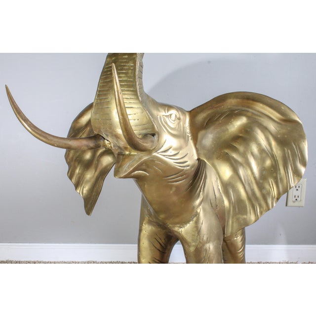 1960s Vintage Monumental Extra Large 43" Brass Elephant Statue Chairish