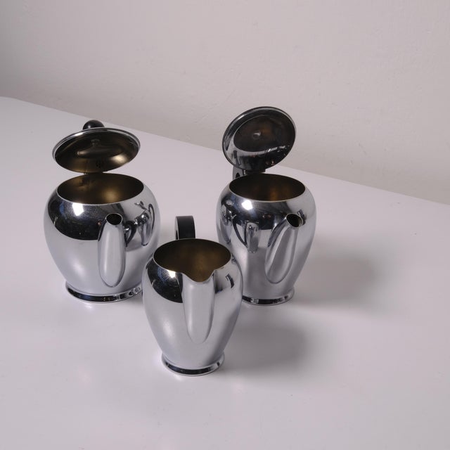 Bombè Coffee Maker and Milk Jug by Alfra Alessi, Italy, 1940s, Set of 3 For Sale - Image 11 of 12