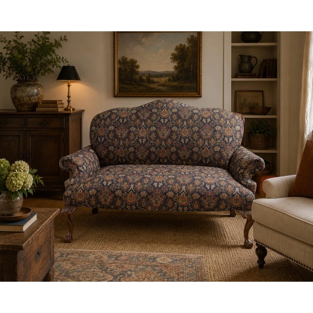 Fairfield Furniture Camelback Chippendale Settee For Sale - Image 9 of 9