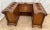 1930s Art Deco Desk Waterfall Top Seven Dovetail Brass Drawers Walnut Finished Back For Sale - Image 18 of 18