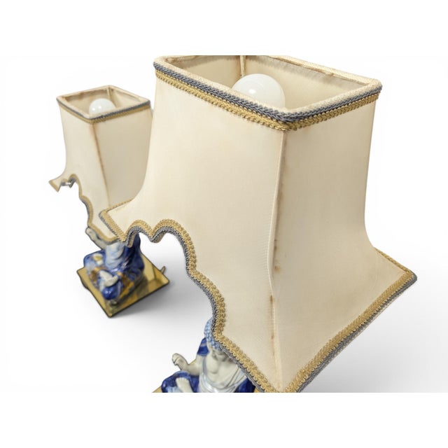 Vintage Scultura Viva Porcelain Buddha Lamps by Edoardo Tasca, 1970s, Set of 2 For Sale - Image 17 of 18