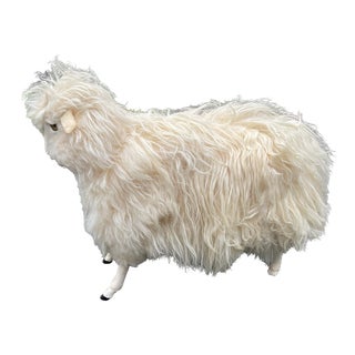 Fabulous Lalanne Style Sheep Sculpture in Mongolian Sheepskin For Sale
