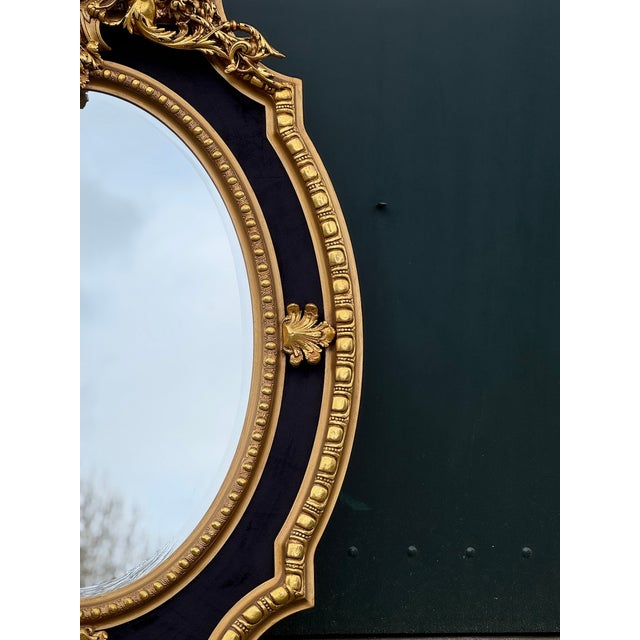 Gold 1980 French Artisan Louis XVI Gold Wood Wall Mirror For Sale - Image 8 of 18