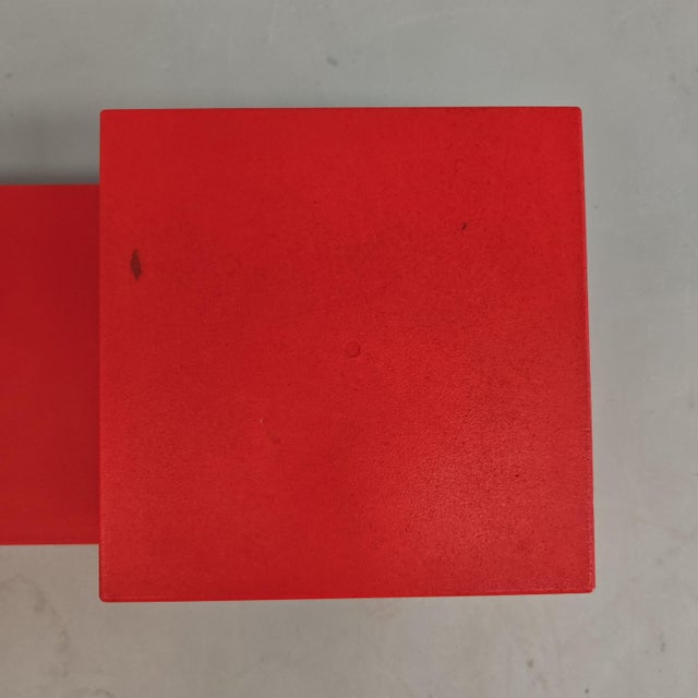 Mario Bellini Red Pouf Coffee Table Module Mod. Chess by Mario Bellini for Cassina, 1970s For Sale - Image 4 of 13