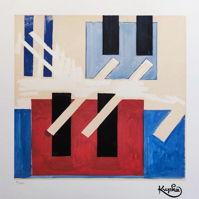 1970s Original rare gorgeous František Kupka Limited Edition Lithograph (1972) Signature printed. Lithograph number 95 of...