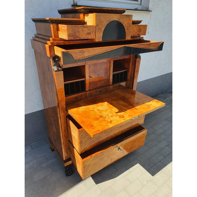 Biedermeier Secretary in Birch, 1815 For Sale - Image 10 of 18