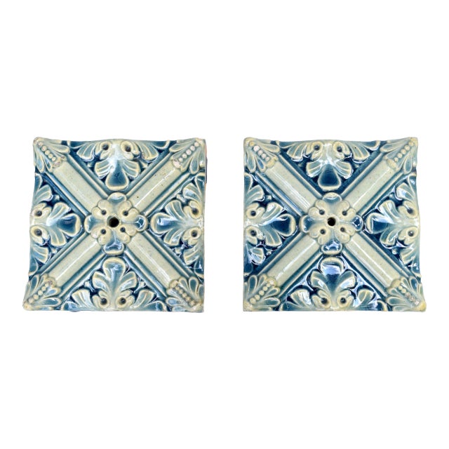 Antique French Hand Made Tiles For Sale