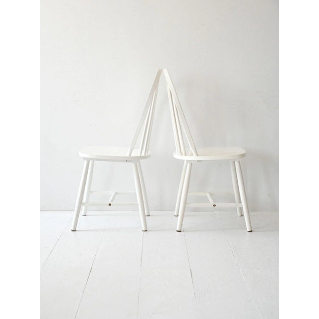 Scandinavian Chairs in White, 1960s, Set of 4 For Sale - Image 4 of 6