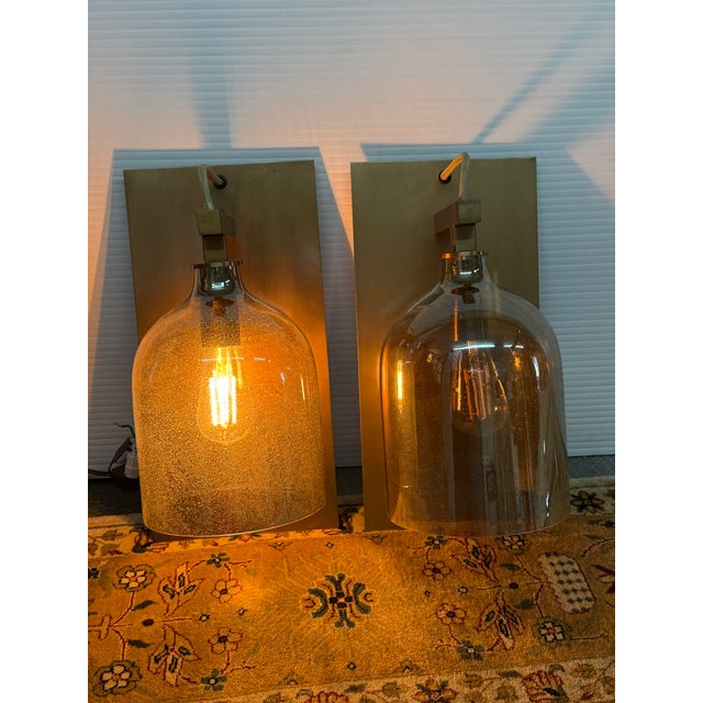 Brass Plate + Mercury Glass Wall Sconces, Pair For Sale - Image 10 of 12