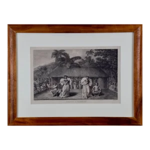 "A Dance in Otaheite" (Tahiti): An Original 18th Century Engraving From Captain Cook's 3rd Voyage, 1784