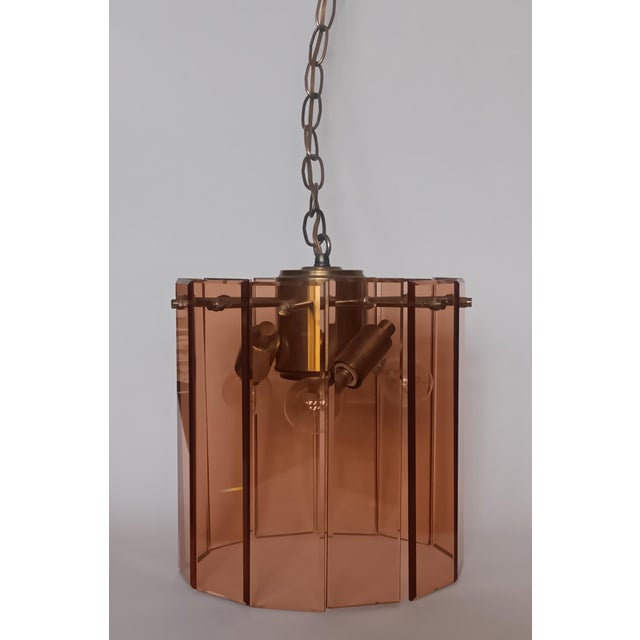 Colored Glass Pendant Lamp, 1970s, in Very Good conditions. Designed 1970 to 1979 Up to 250V (Europe/UK Standard).The...