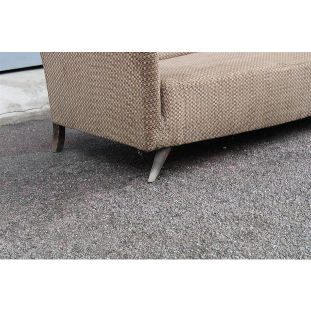Italian Fabric Sofa with Oblique Cone Feet, 1950s For Sale - Image 14 of 18