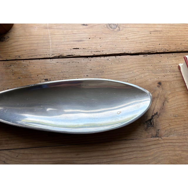 Metal Vintage Nambe #553 Fish Shaped Aluminum Serving Tray For Sale - Image 7 of 12