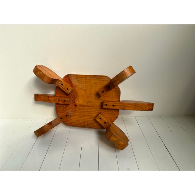 Vintage Handmade Folk Art Furniture Turtle Plant Stand or Stool For Sale - Image 9 of 9