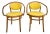 Pair of 1970s Thonet Bentwood Armchairs With Yellow Vinyl Seats For Sale