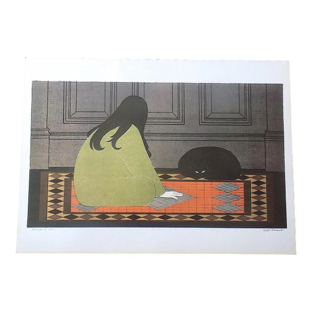 1970s Vintage Signed/Titled Will Barnet Lithograph "Dialogue in Green" For Sale - Image 5 of 5