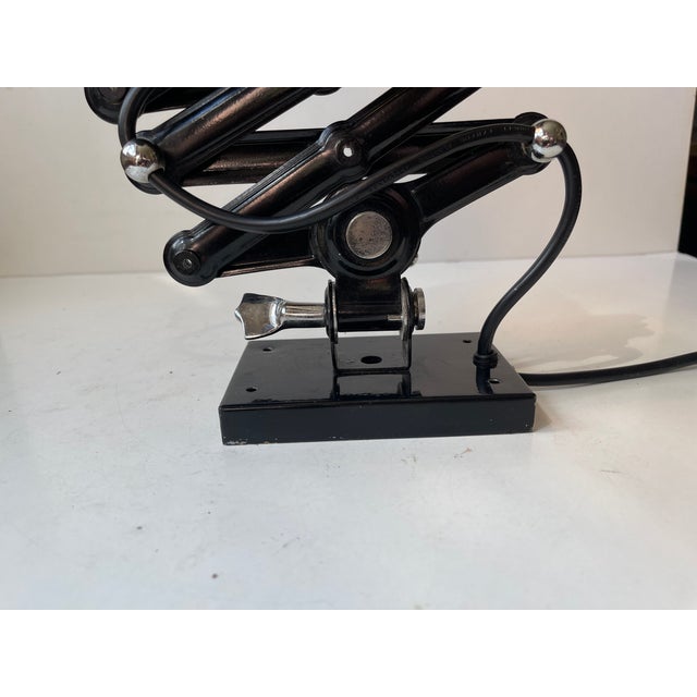 Bauhaus Black Articulated Scissor Wall Lamp, 1950s For Sale - Image 10 of 12