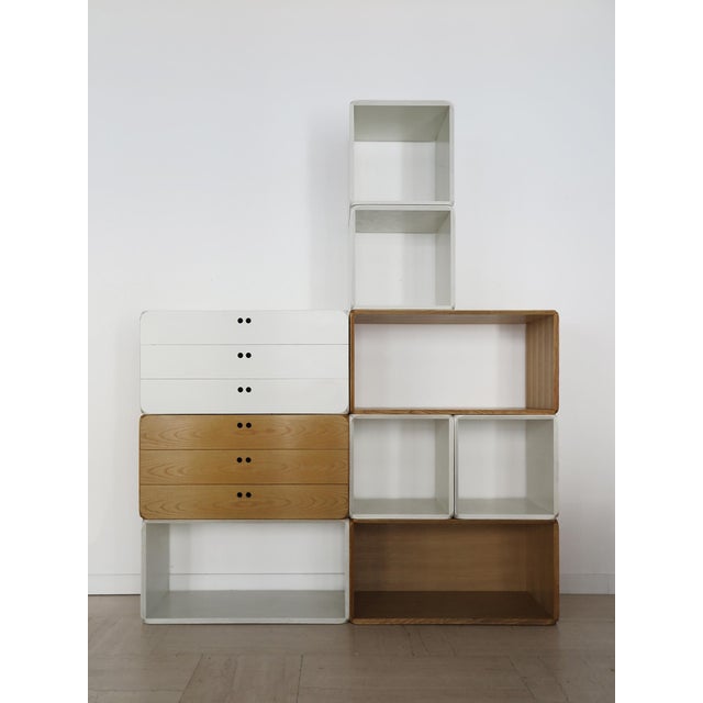 Two-Tone Samara Modular Bookcase by Derk Jan De Vries for Maisa, Italy, 1970s, Set of 8 For Sale - Image 4 of 18