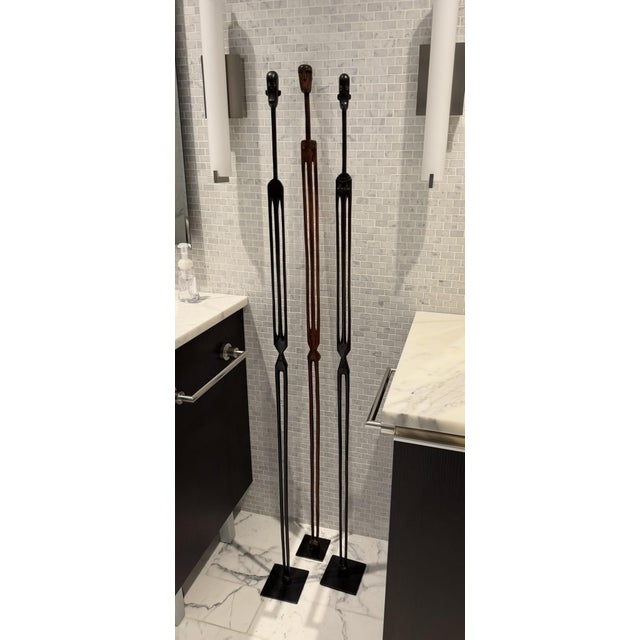 Set of 3 Sculptural Wooden Figures — Organic Modern, Primitive Minimalism For Sale - Image 4 of 10