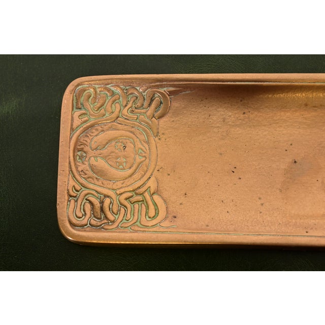 Early 20th Century Tiffany Studios New York Zodiac Bronze Doré Pen Tray For Sale - Image 5 of 11