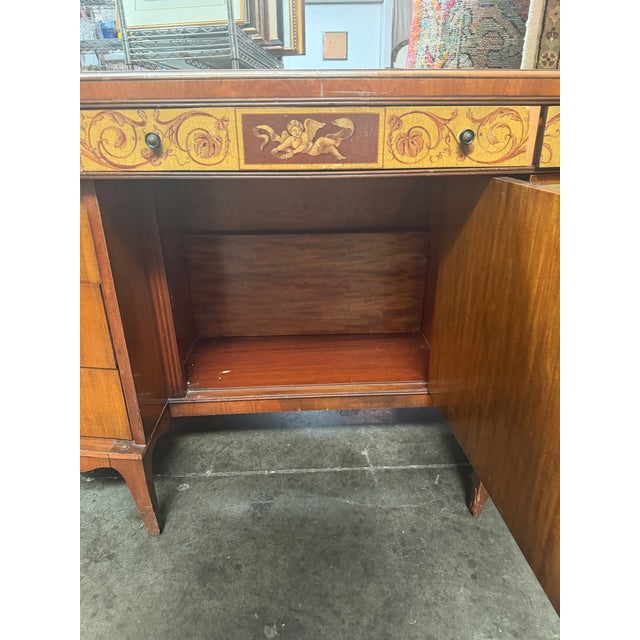 Wood Early 20th-Century Antique Venetian Neoclassical Painted Vanity For Sale - Image 7 of 15