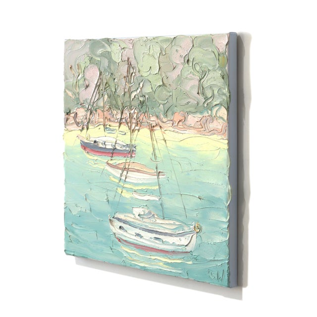 Contemporary Berry's Bay 1 (28.5.24) - Plein Air - Original Plein Air Landscape Oil on Canvas by Sally West For Sale - Image 3 of 9