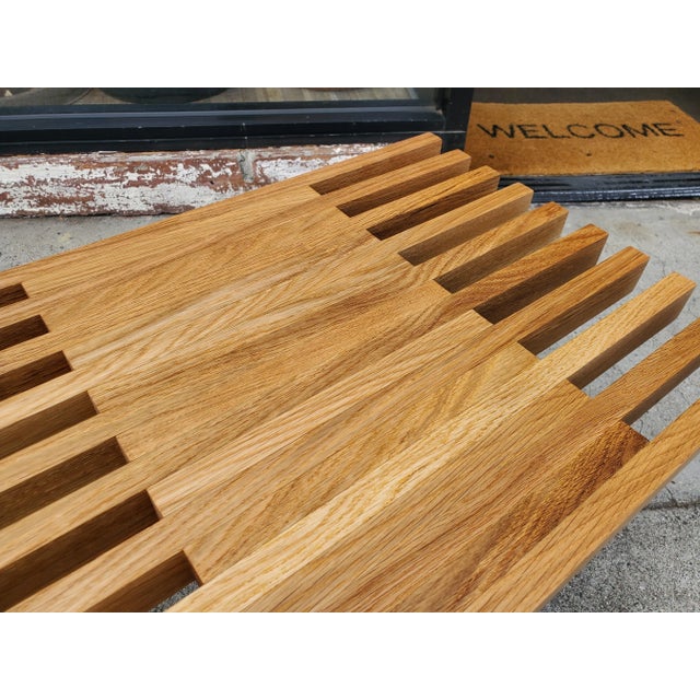 Mid-Century Modern Solid White Oak Slat Coffee Table For Sale - Image 3 of 16