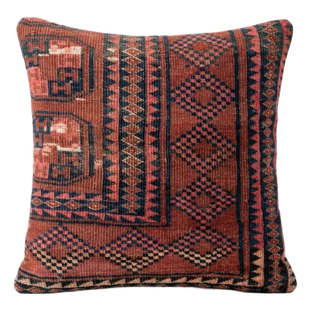 Turkish Wool Rug Pillow Cover 24'' X 24'' For Sale